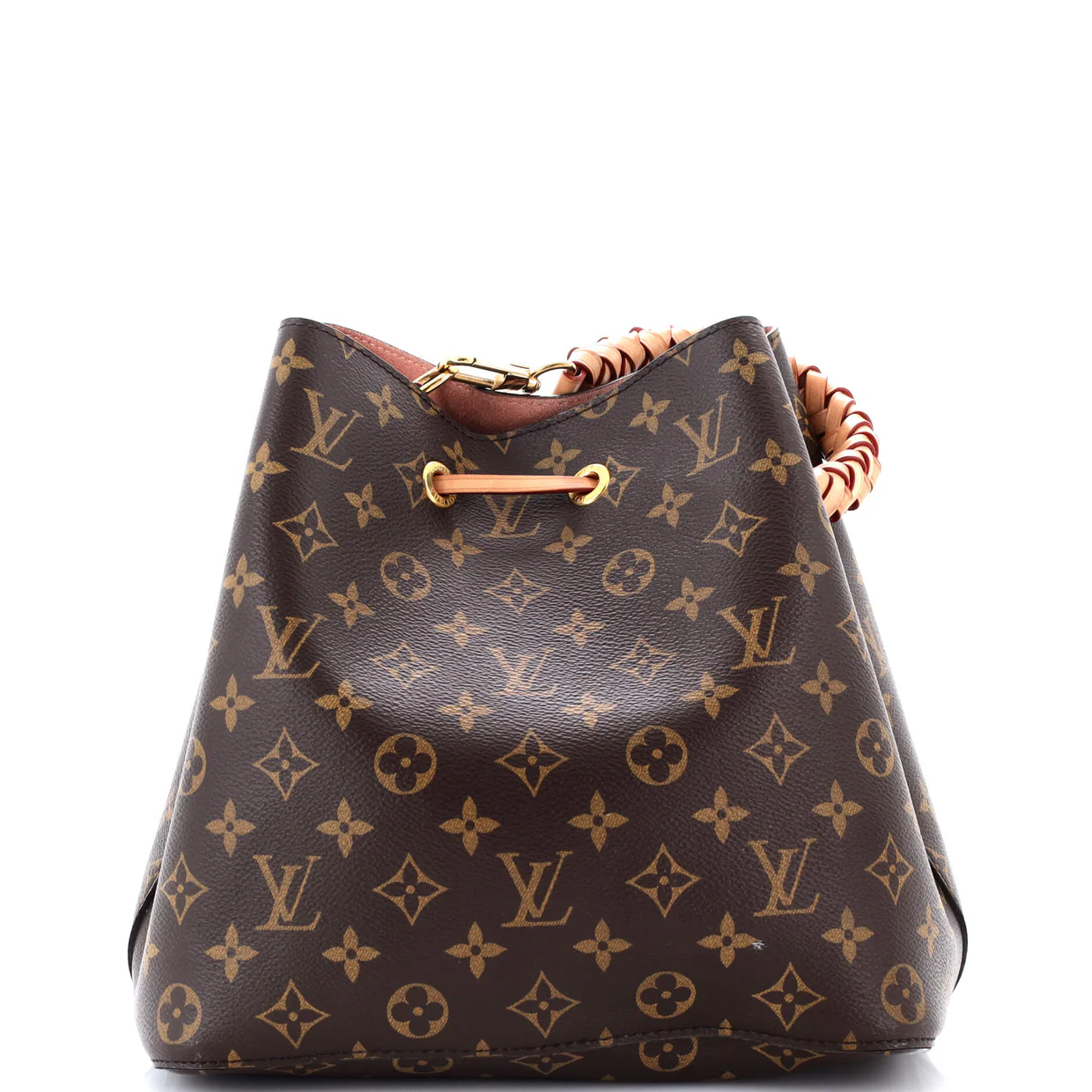 Braided Handle NeoNoe Handbag Monogram Canvas with Leather MM - Deep Luxury