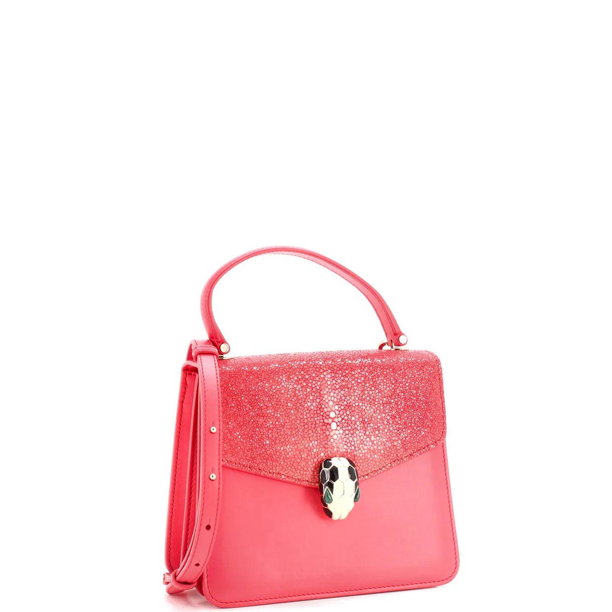 Serpenti Forever Top Handle Bag Leather and Stingray Small - Deep Luxury