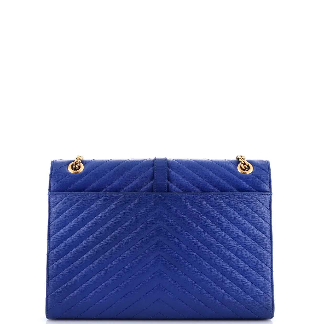 Classic Monogram Envelope Satchel Matelasse Chevron Leather Large - Deep Luxury