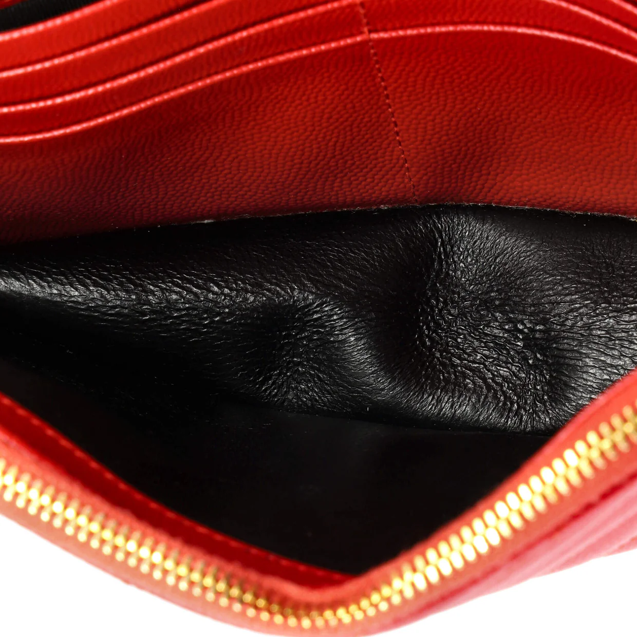 Classic Monogram Wallet on Chain Matelasse Chevron Leather Small - Deep Luxury