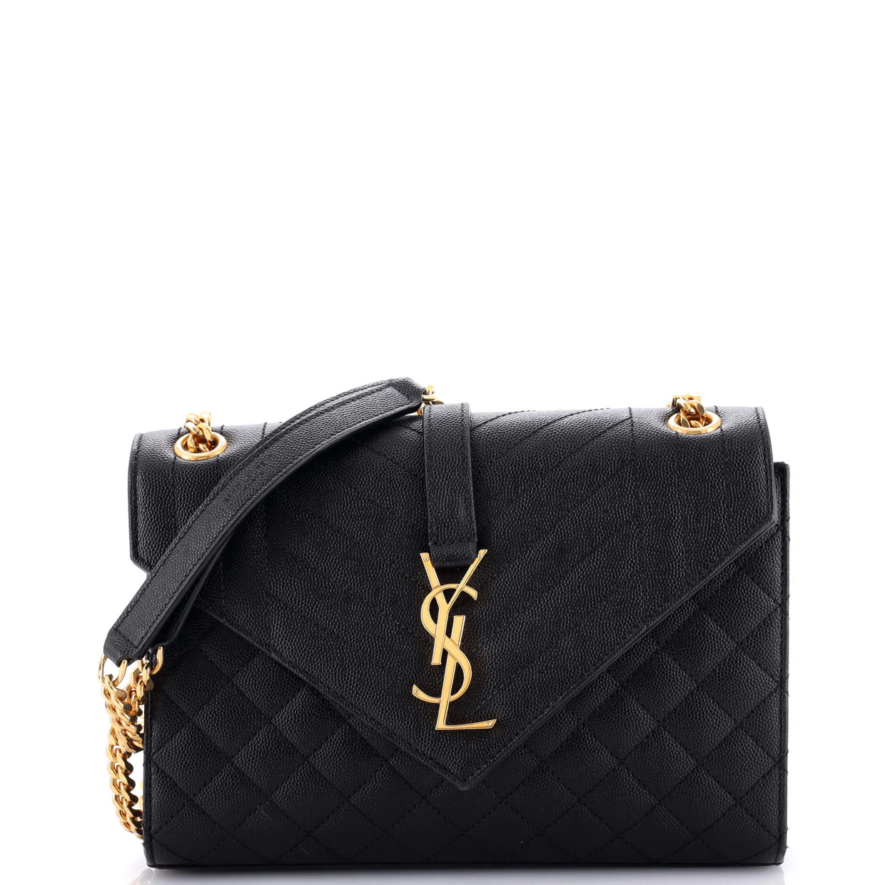 Classic Monogram Envelope Satchel Mixed Matelasse Leather Medium - Deep Luxury