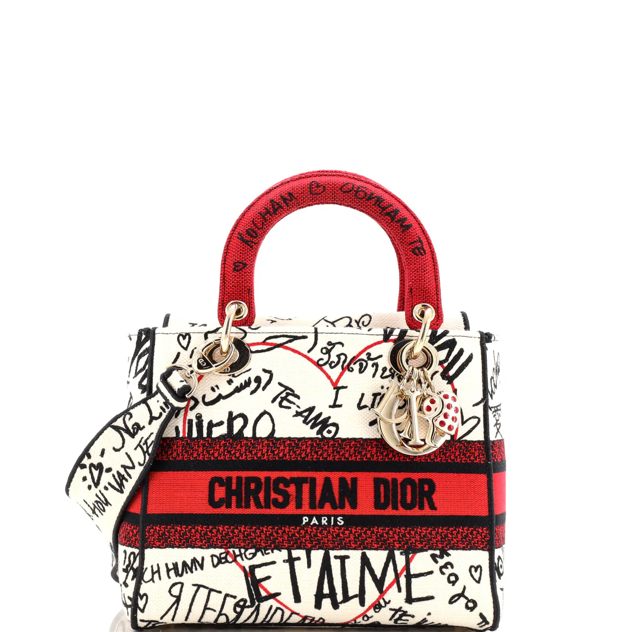 Lady D-Lite Bag Embroidered Canvas Medium - Deep Luxury