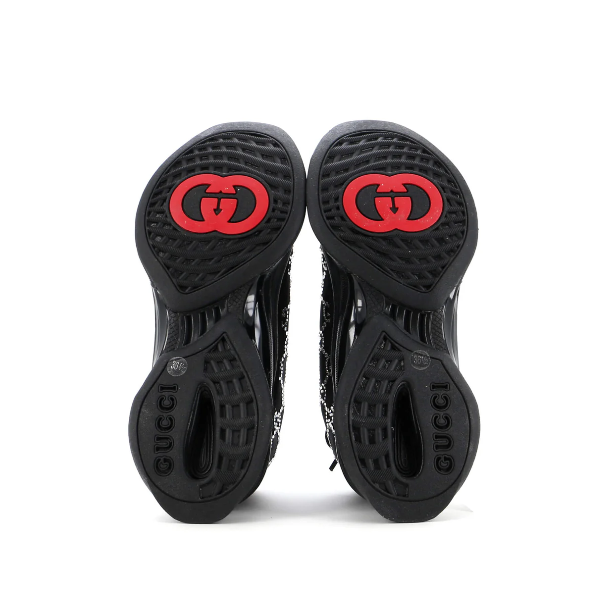 Run Sneakers Crystal GG Embellished Mesh and Suede - Deep Luxury