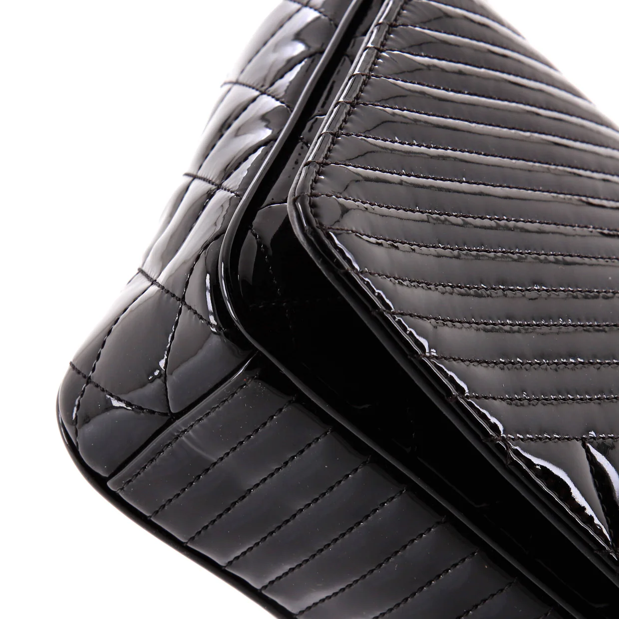 Coco Boy Flap Bag Quilted Patent Medium - Deep Luxury