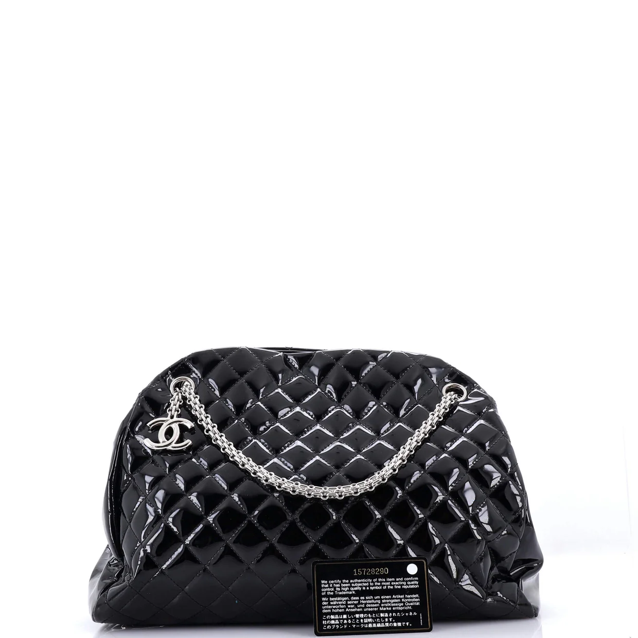 Just Mademoiselle Bag Quilted Patent Large - Deep Luxury