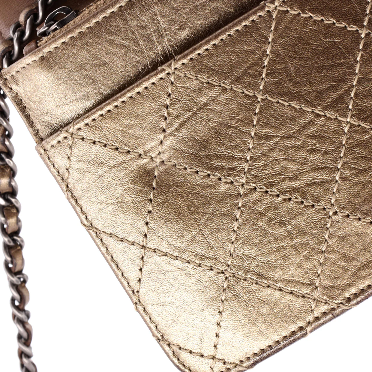 Reissue 2.55 Wallet on Chain Quilted Aged Calfskin Small - Deep Luxury