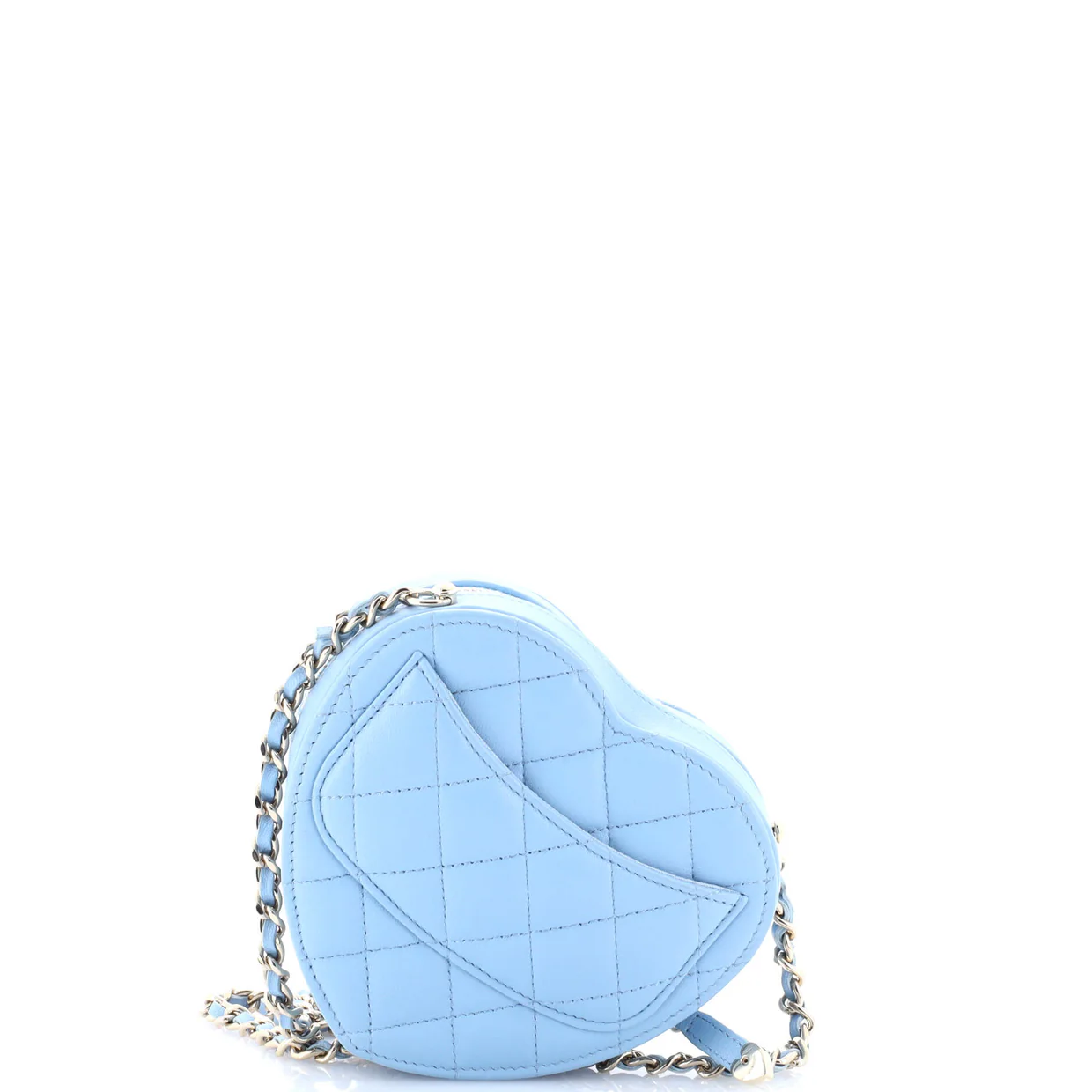 CC in Love Heart Clutch with Chain Quilted Lambskin - Deep Luxury