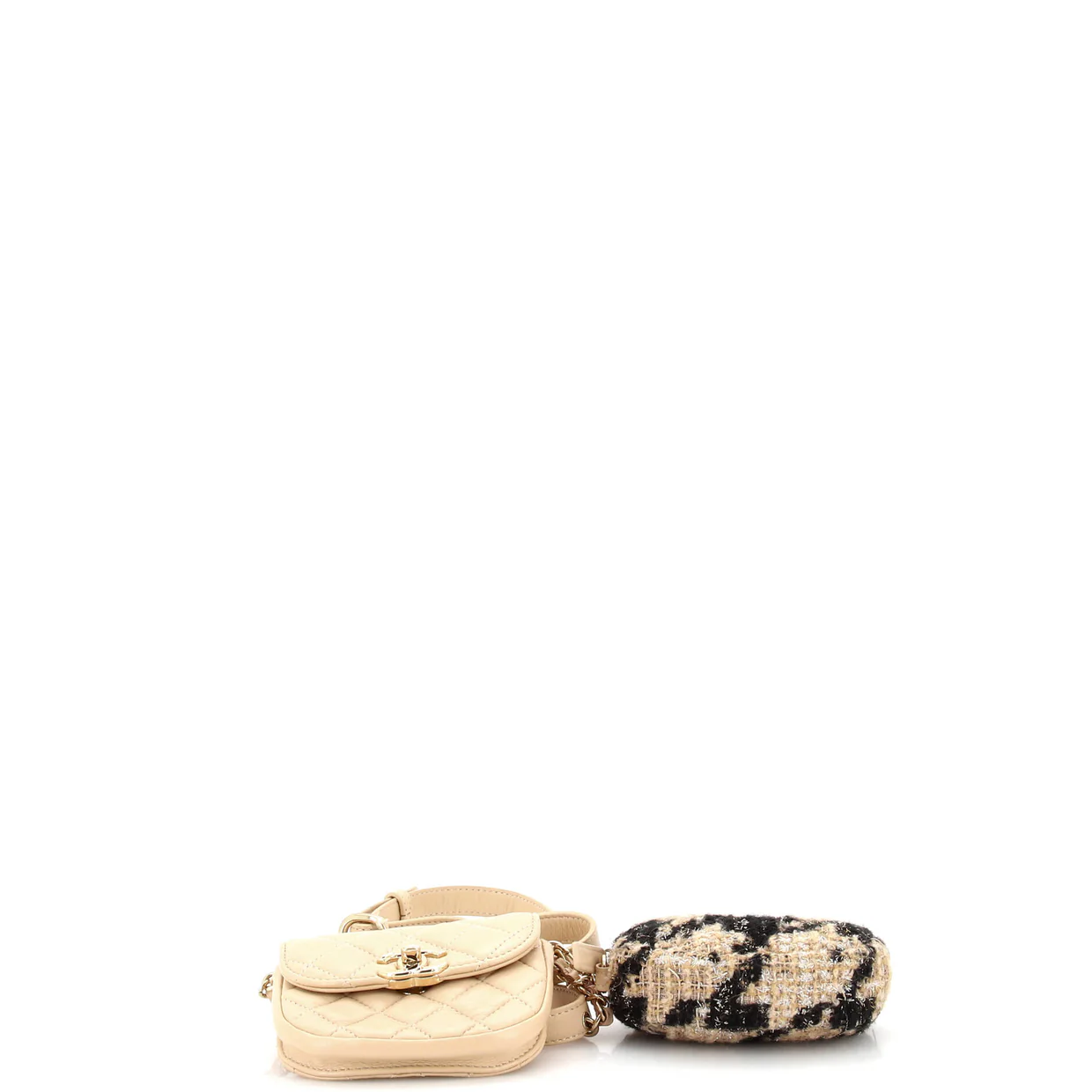 CC Waist Bag with Coin Purse Quilted Lambskin and Tweed - Deep Luxury