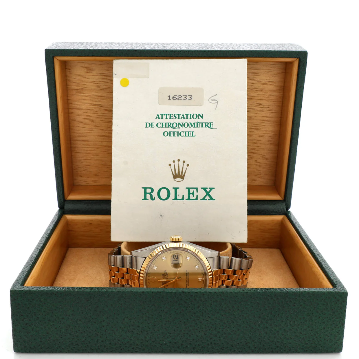 Oyster Perpetual Datejust Automatic Watch Stainless Steel and Yellow Gold with Diamond Markers 36 - Deep Luxury