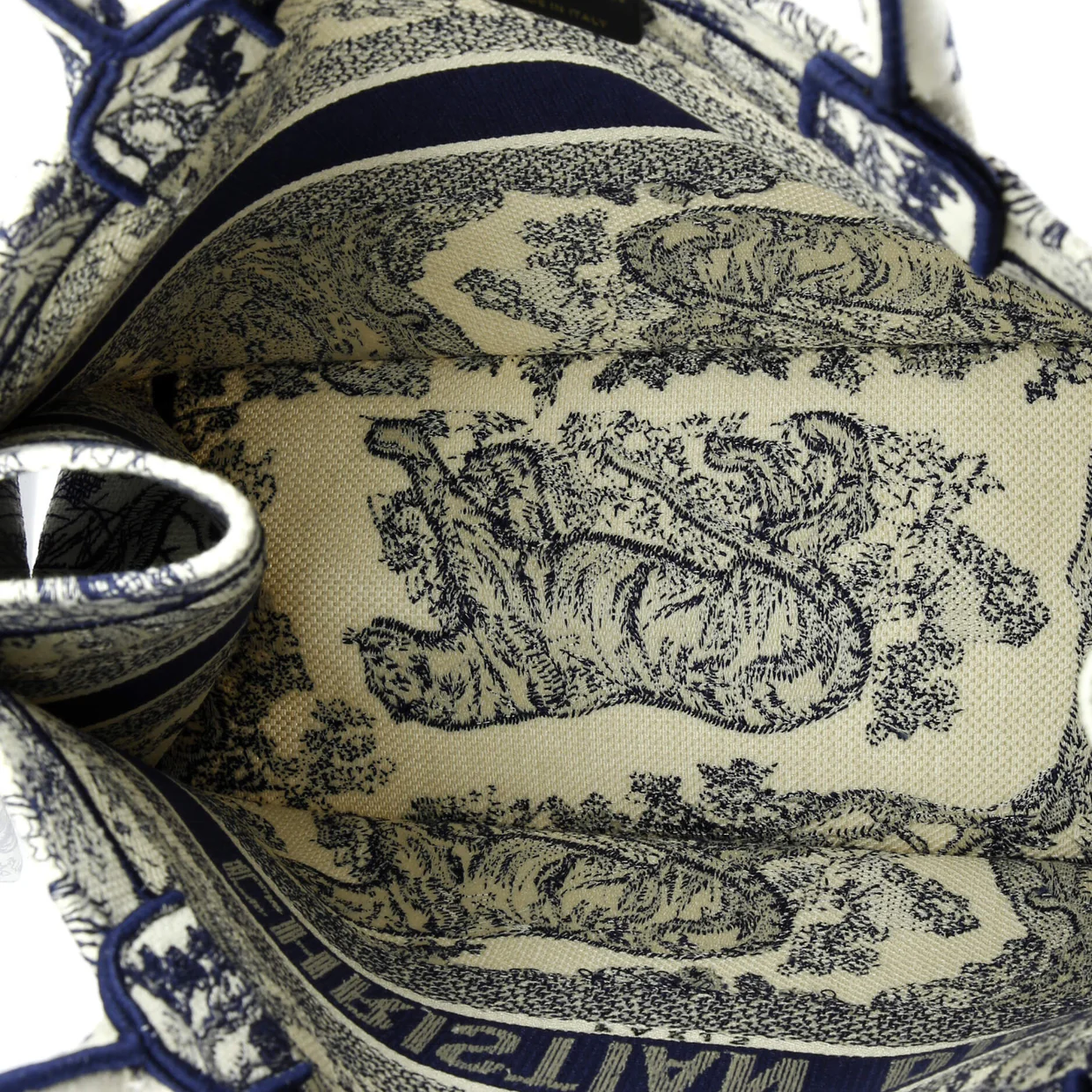 Book Tote Embroidered Canvas Medium - Deep Luxury