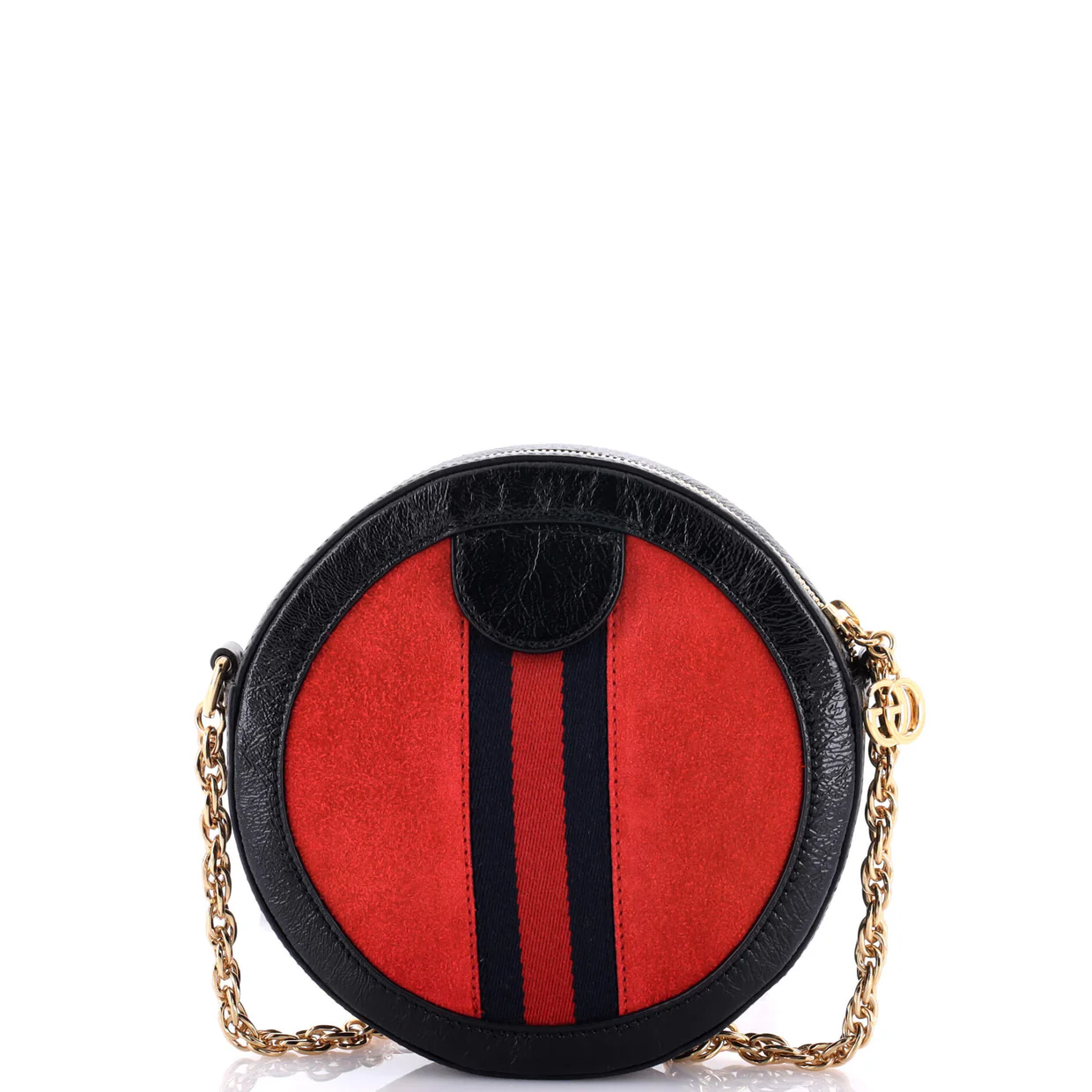 Ophidia Round Shoulder Bag Suede Mini - Deep Luxury