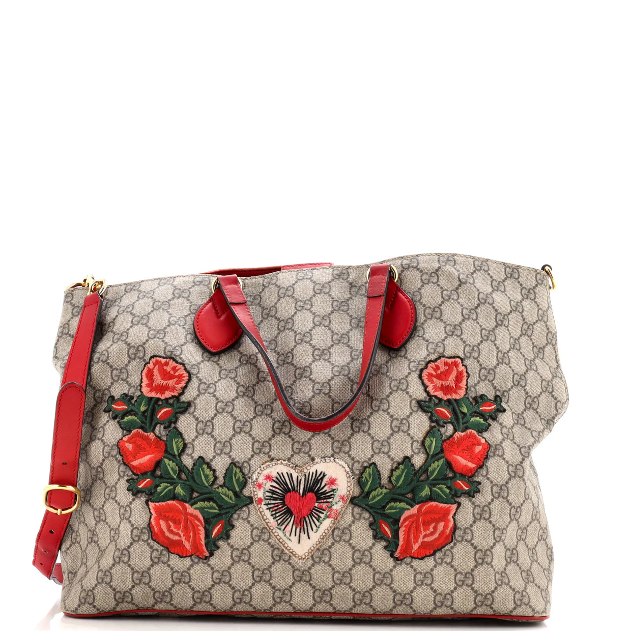 Convertible Soft Tote Embroidered GG Coated Canvas Medium - Deep Luxury