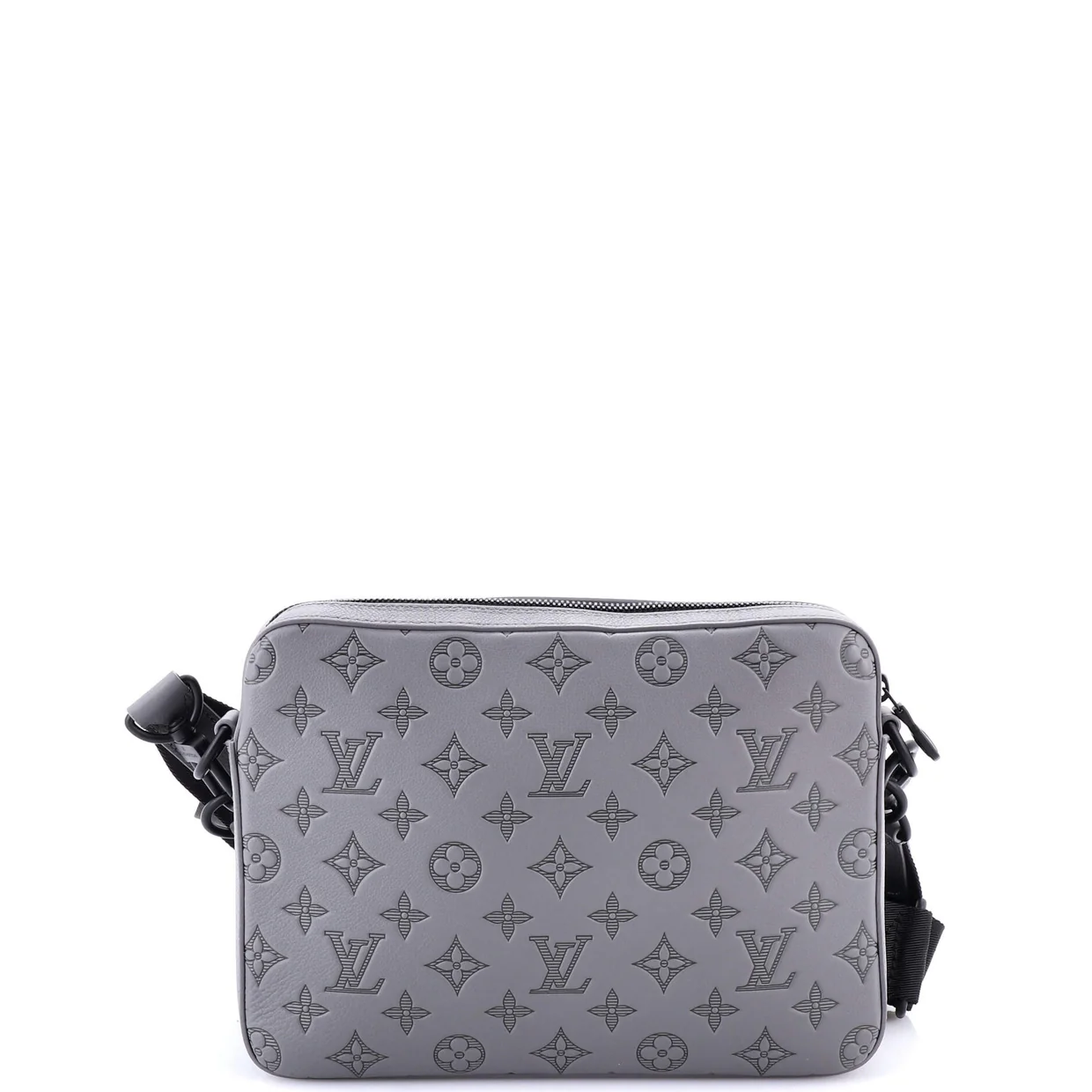 Trio Messenger Bag Monogram Shadow Leather - Deep Luxury