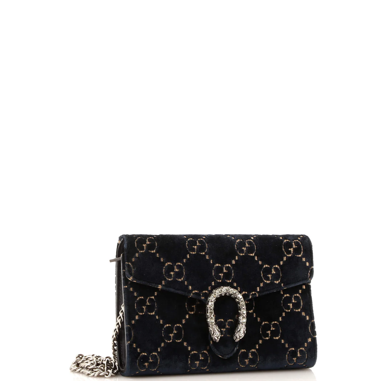 Dionysus Chain Wallet GG Velvet Small - Deep Luxury