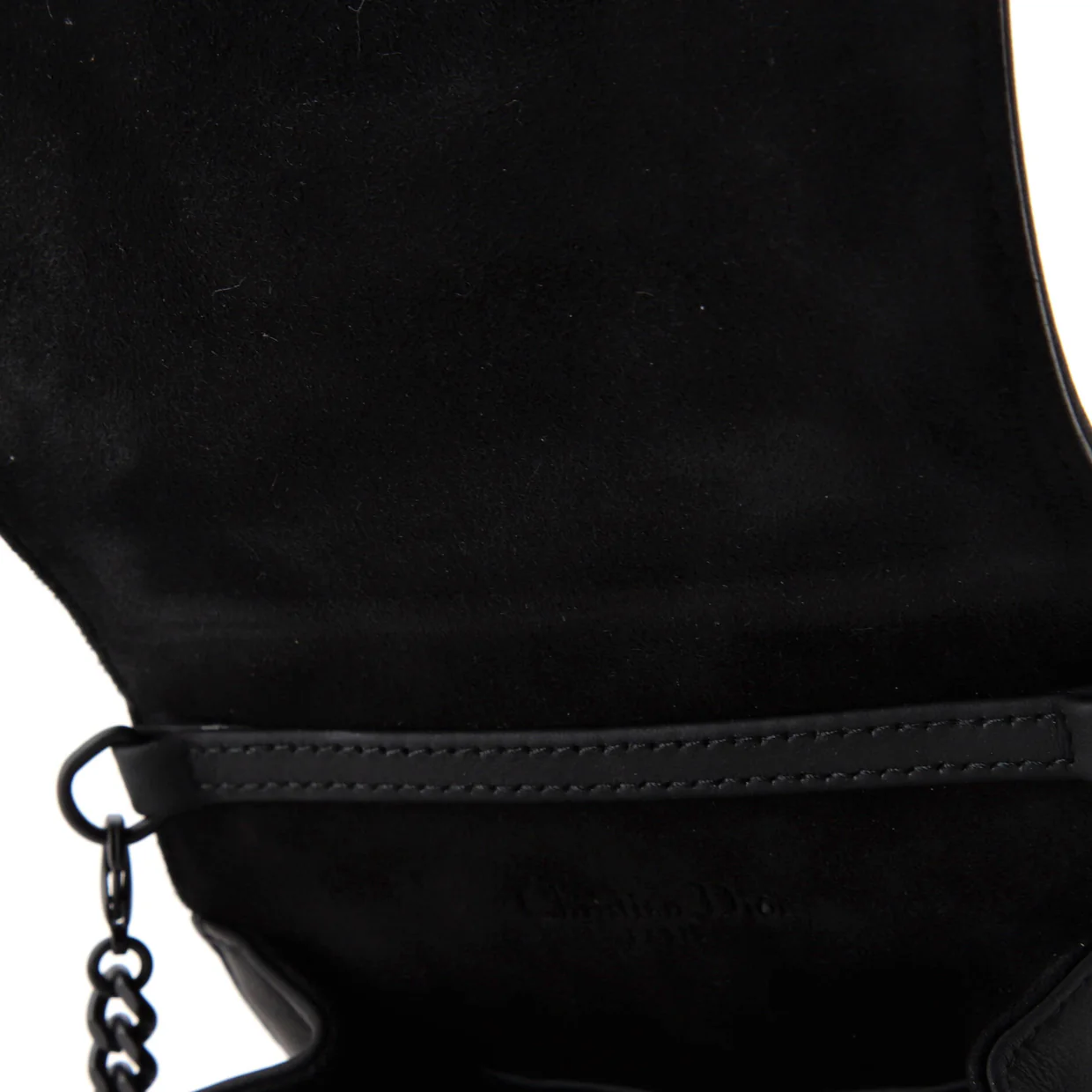 Ultra Matte Diorama Vertical Clutch on Chain Studded Leather - Deep Luxury