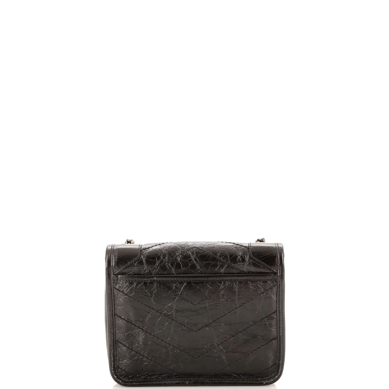Niki Chain Wallet Matelasse Chevron Leather - Deep Luxury
