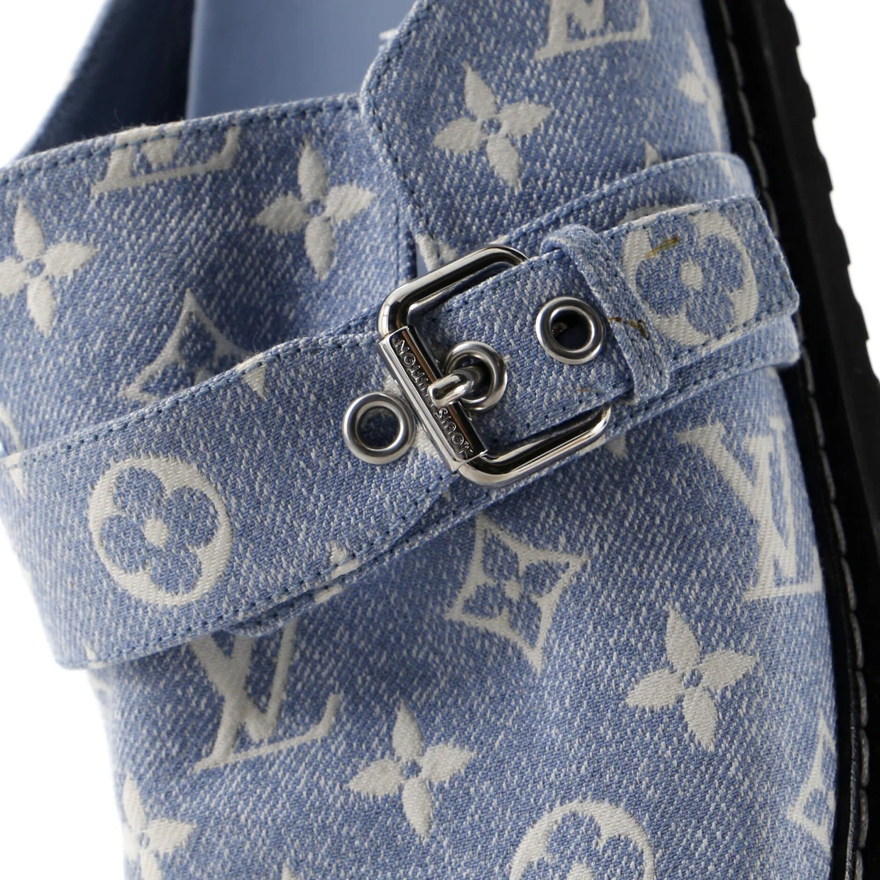 Women's Cosy Flat Clog Mules Monogram Denim - Deep Luxury