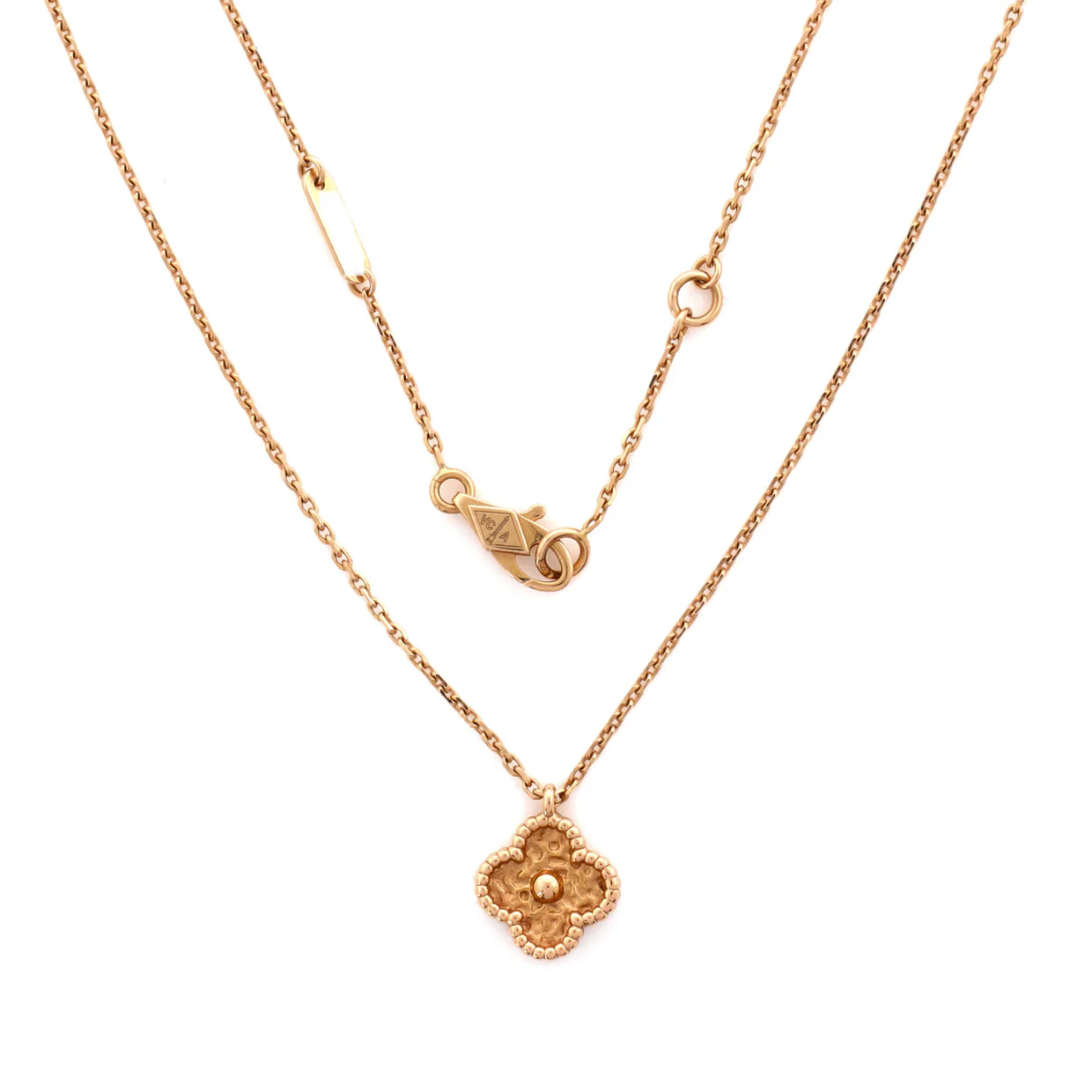 Sweet Alhambra Pendant Necklace 18K Rose Gold - Deep Luxury