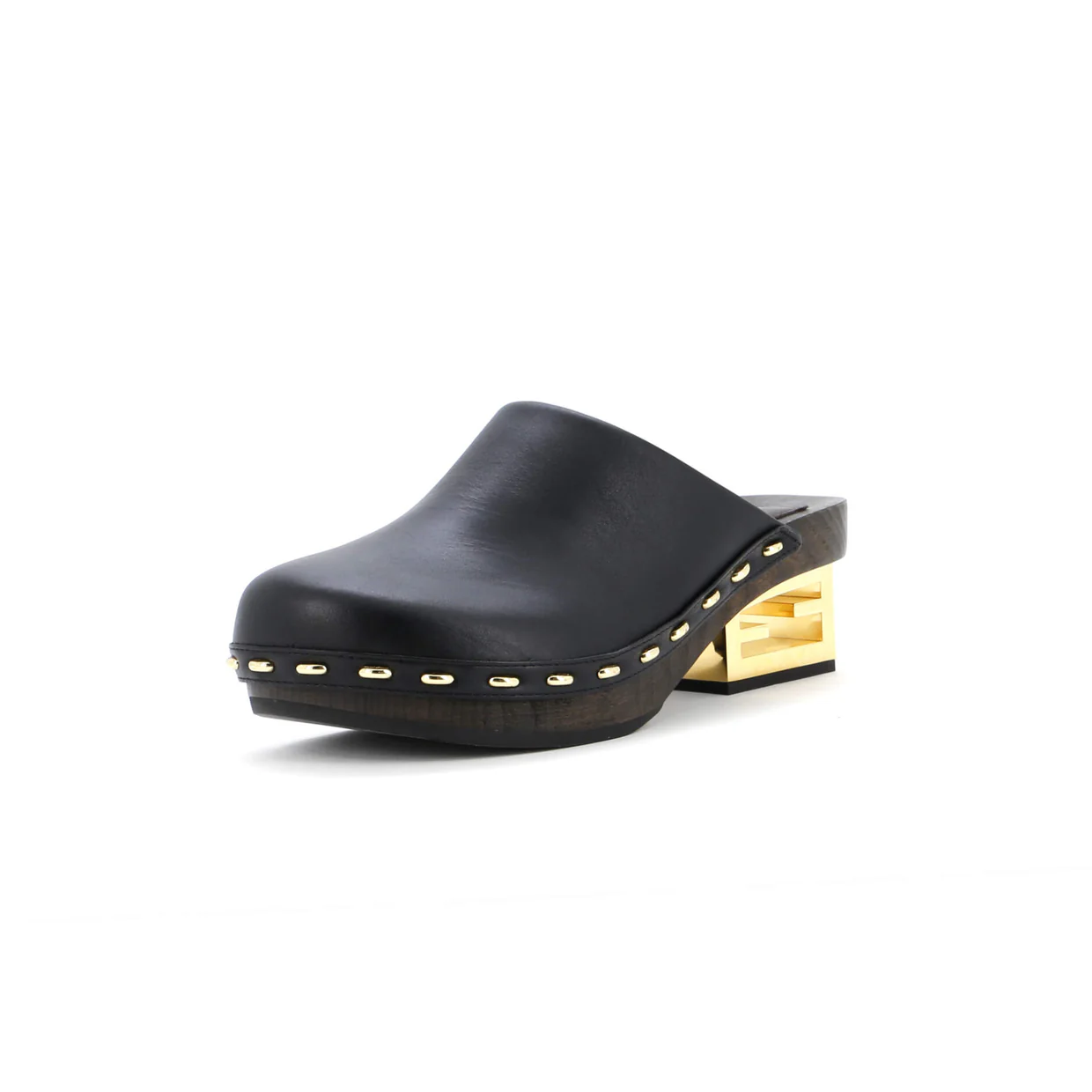 Women's FF Block Clogs Leather - Deep Luxury