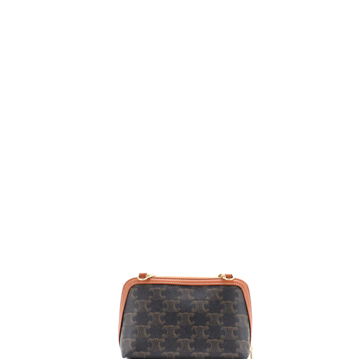 Zip Around Chain Clutch Triomphe Coated Canvas - Deep Luxury