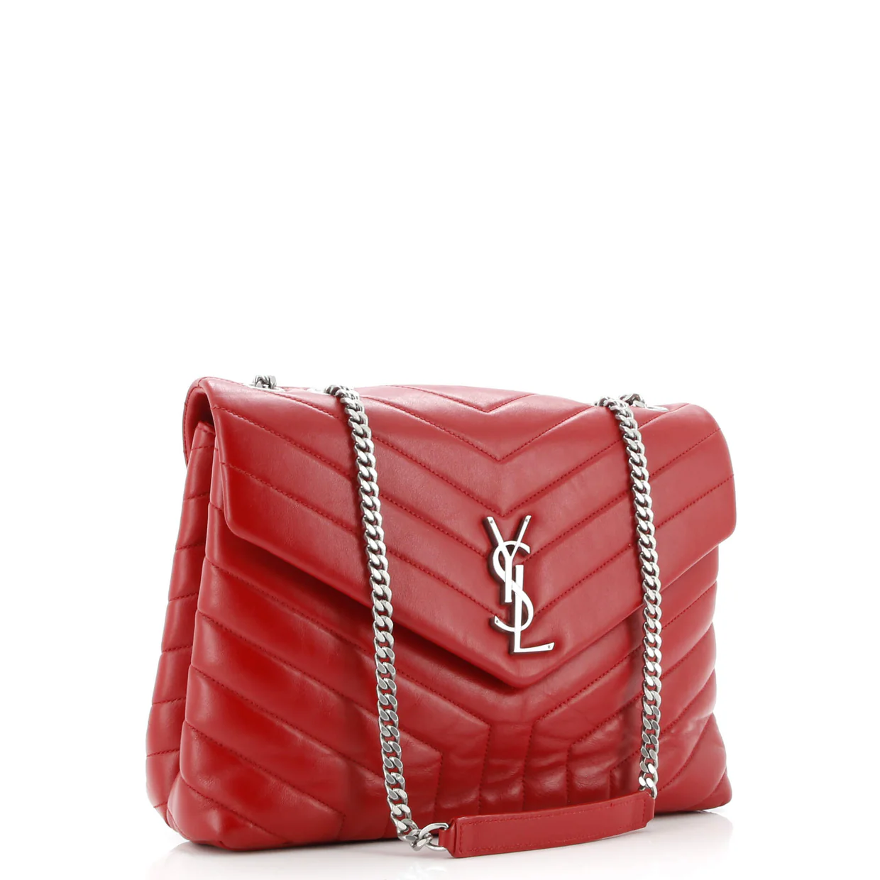 Loulou Shoulder Bag Matelasse Chevron Leather Medium - Deep Luxury