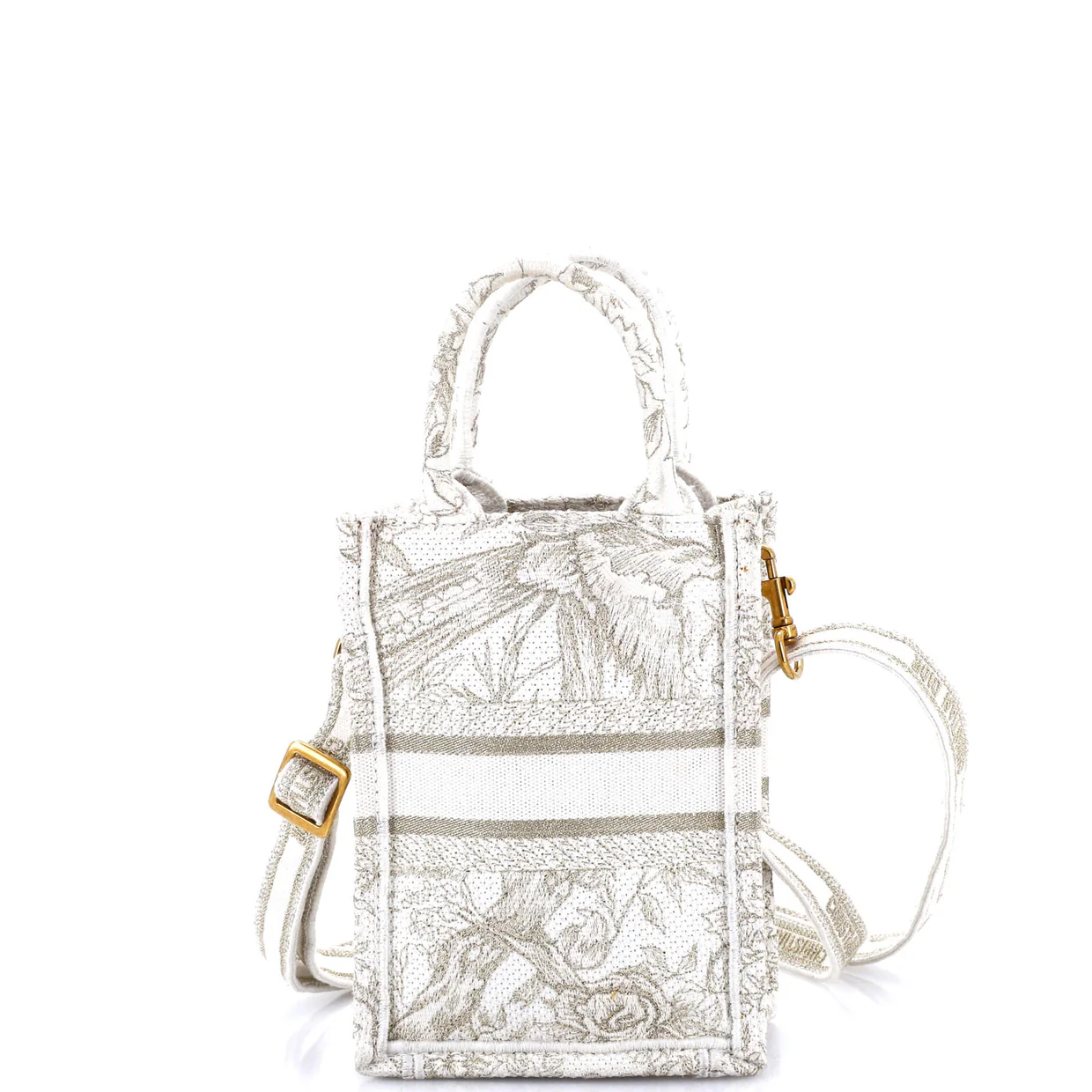 Book Tote Phone Bag Embroidered Canvas Mini - Deep Luxury