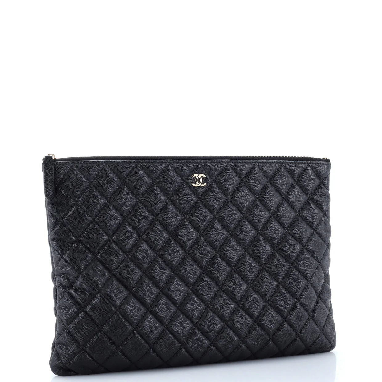 O Case Clutch Quilted Caviar Large - Deep Luxury