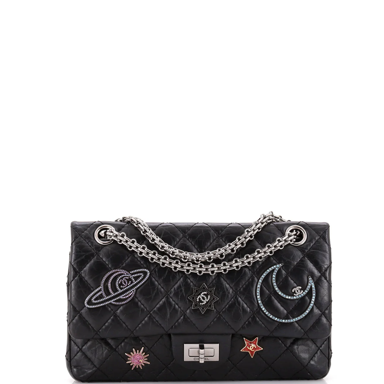 Space Charms Reissue 2.55 Flap Bag Quilted Aged Calfskin 225 - Deep Luxury