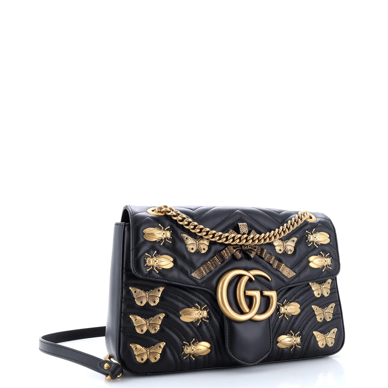 GG Marmont Flap Bag Embellished Matelasse Leather Medium - Deep Luxury