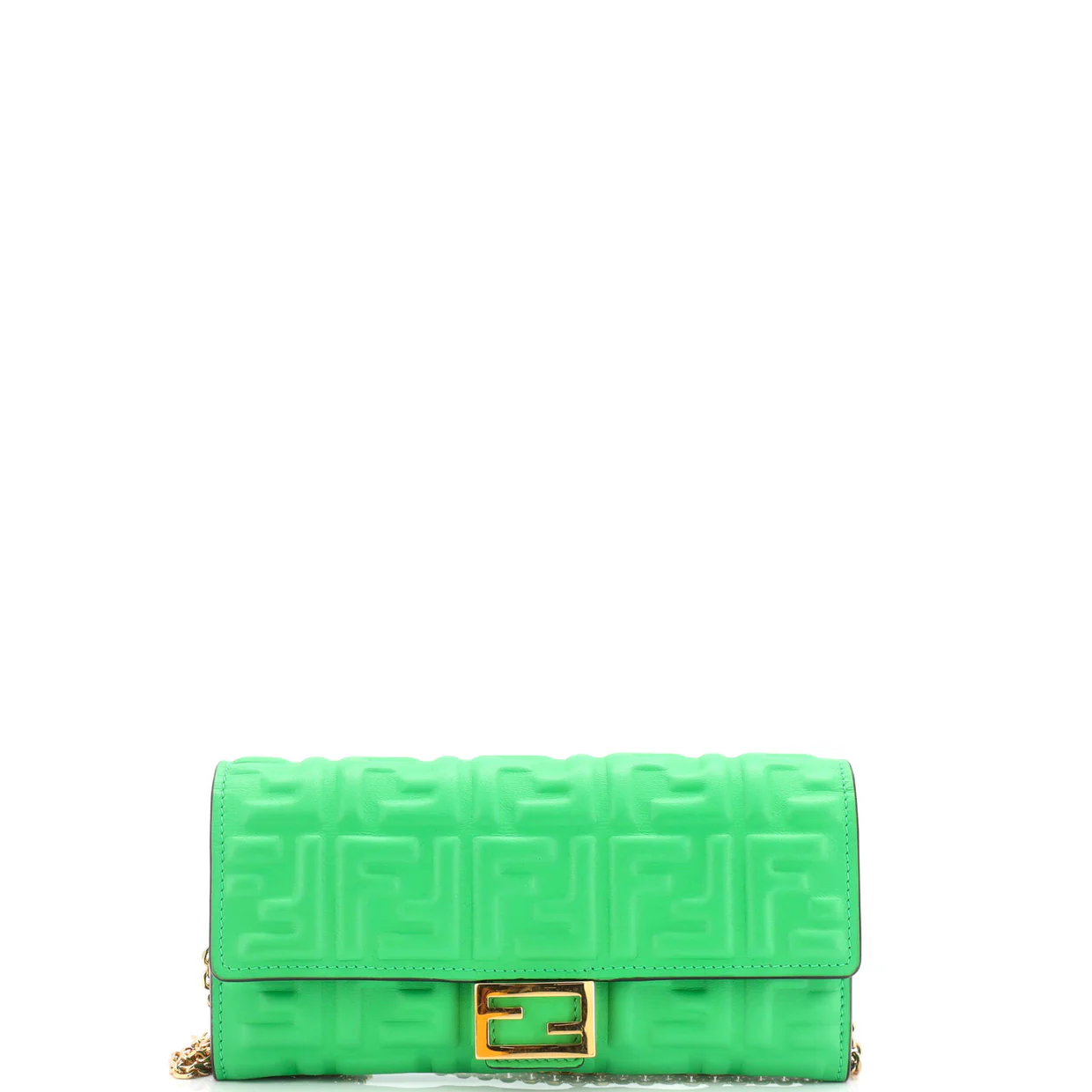 Baguette Continental Wallet on Chain Zucca Embossed Leather - Deep Luxury