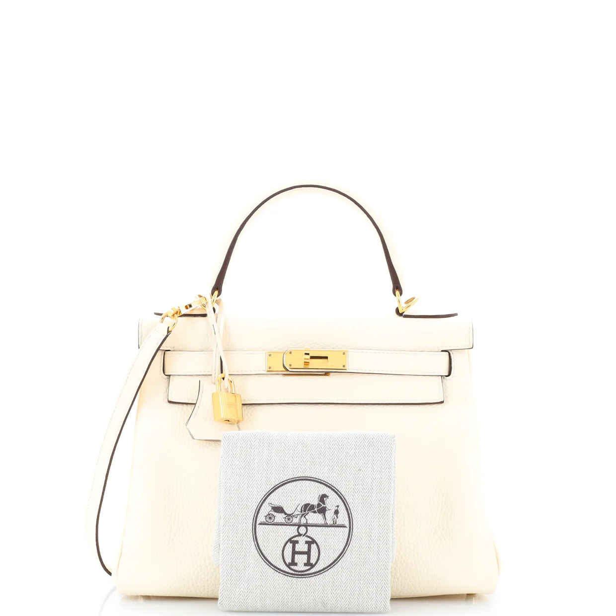 Kelly Handbag Light Clemence with Gold Hardware 28 - Deep Luxury
