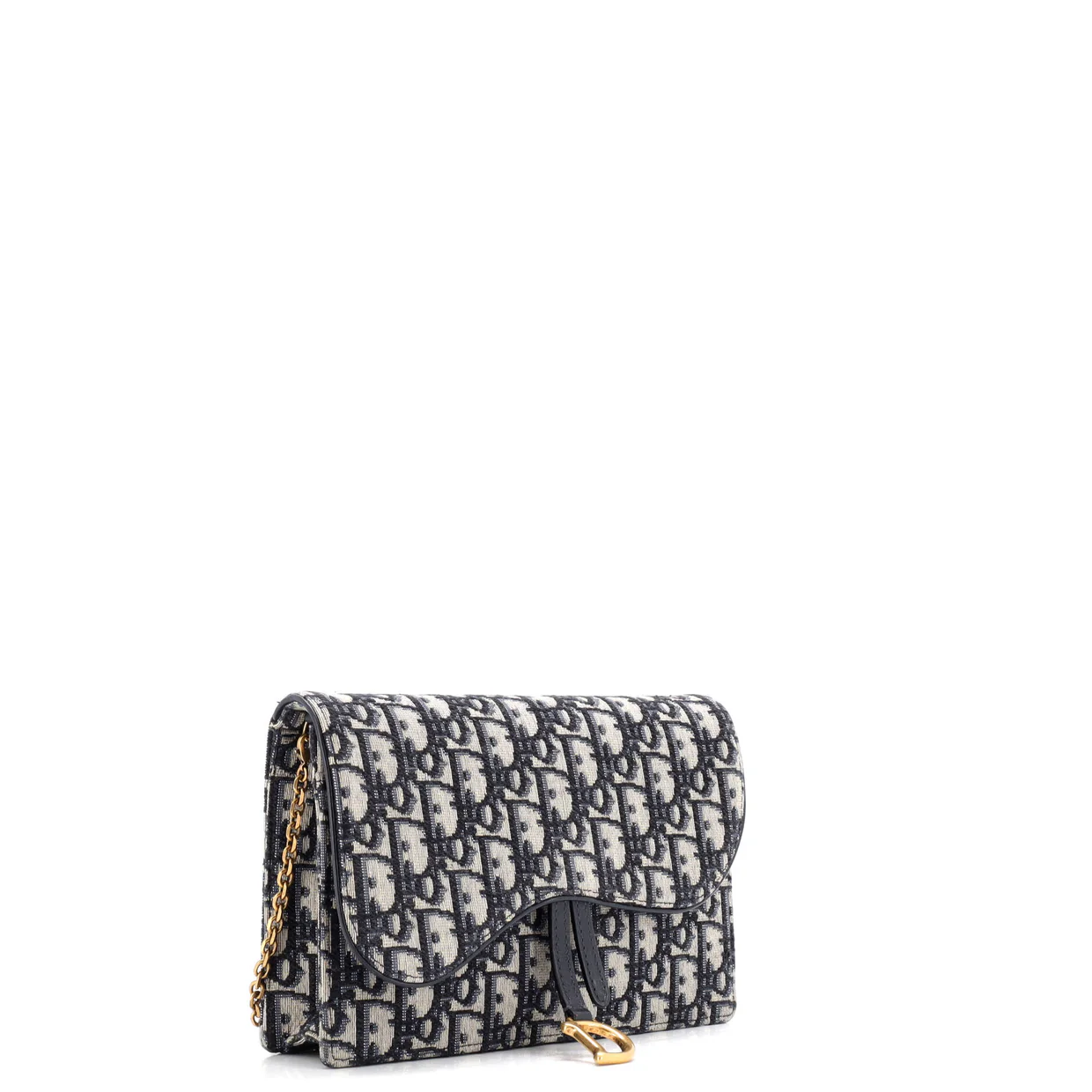 Saddle Chain Clutch Oblique Canvas - Deep Luxury