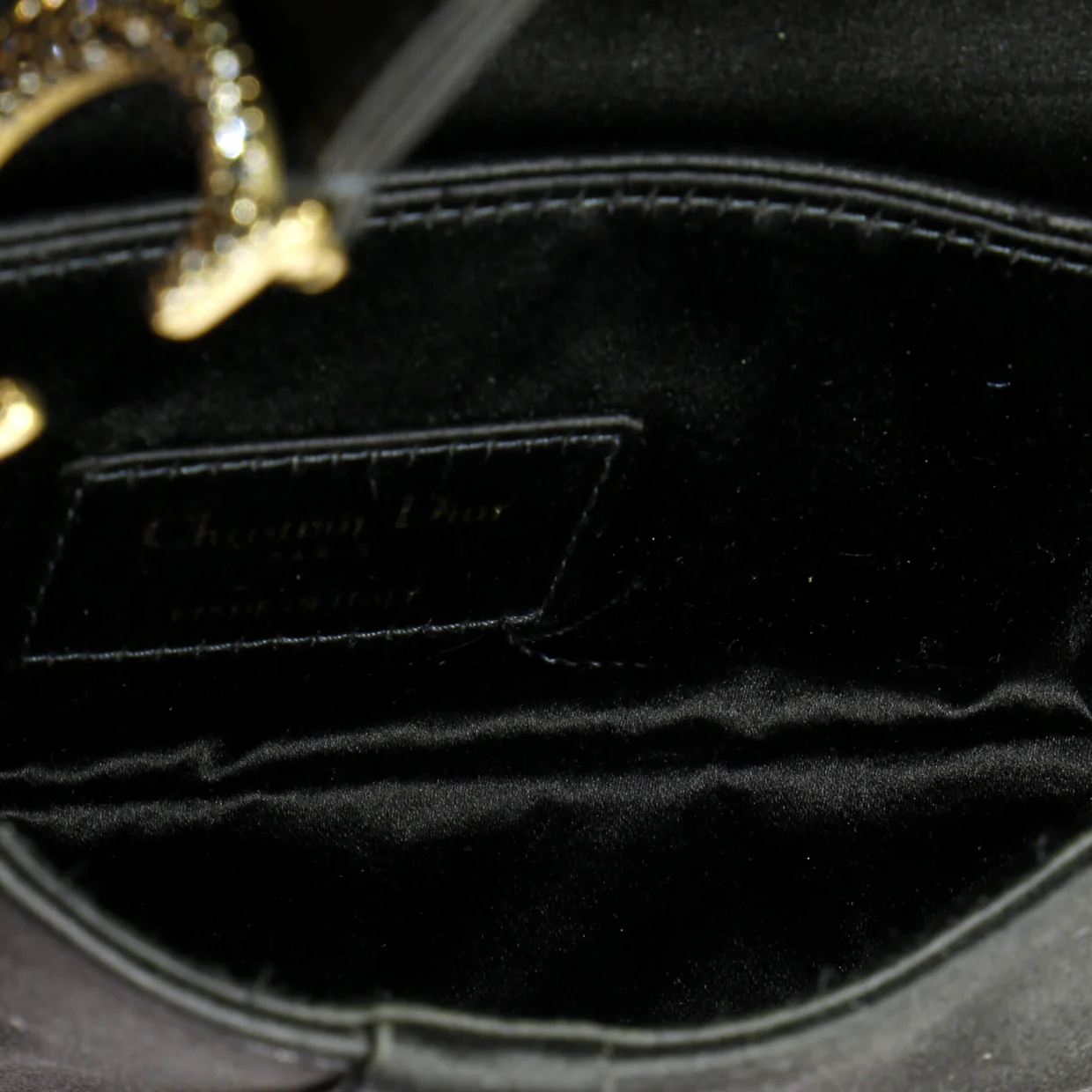 Saddle Handbag Satin with Crystals Mini - Deep Luxury