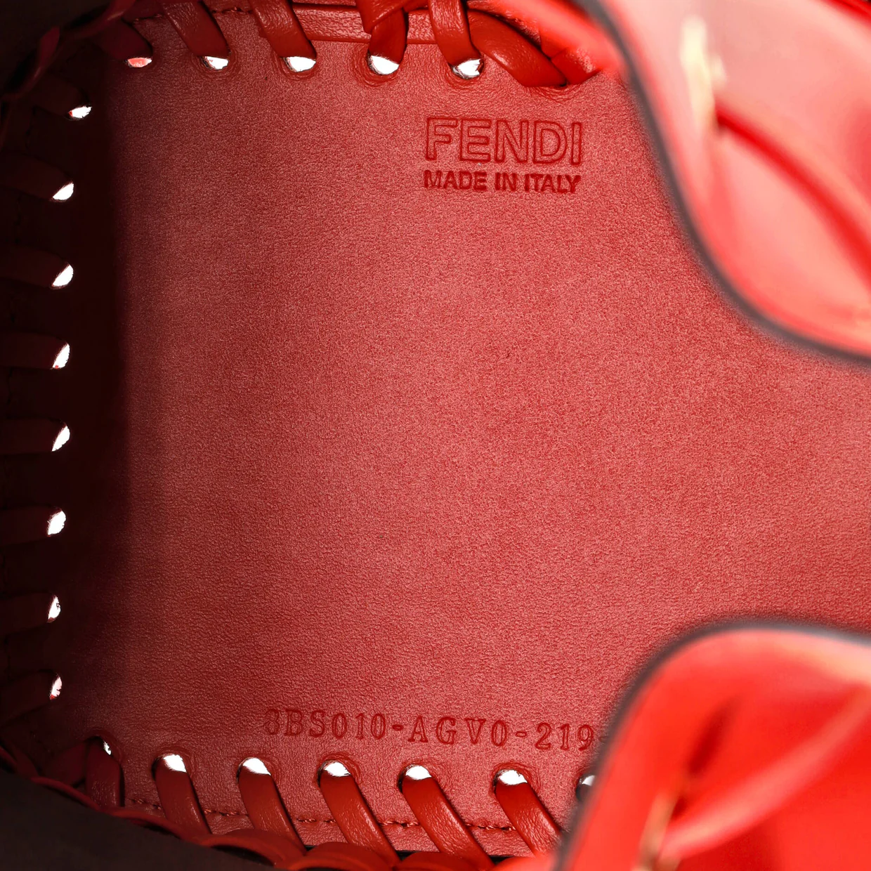 Mon Tresor Bucket Bag Leather with Whipstitch Detail Mini - Deep Luxury