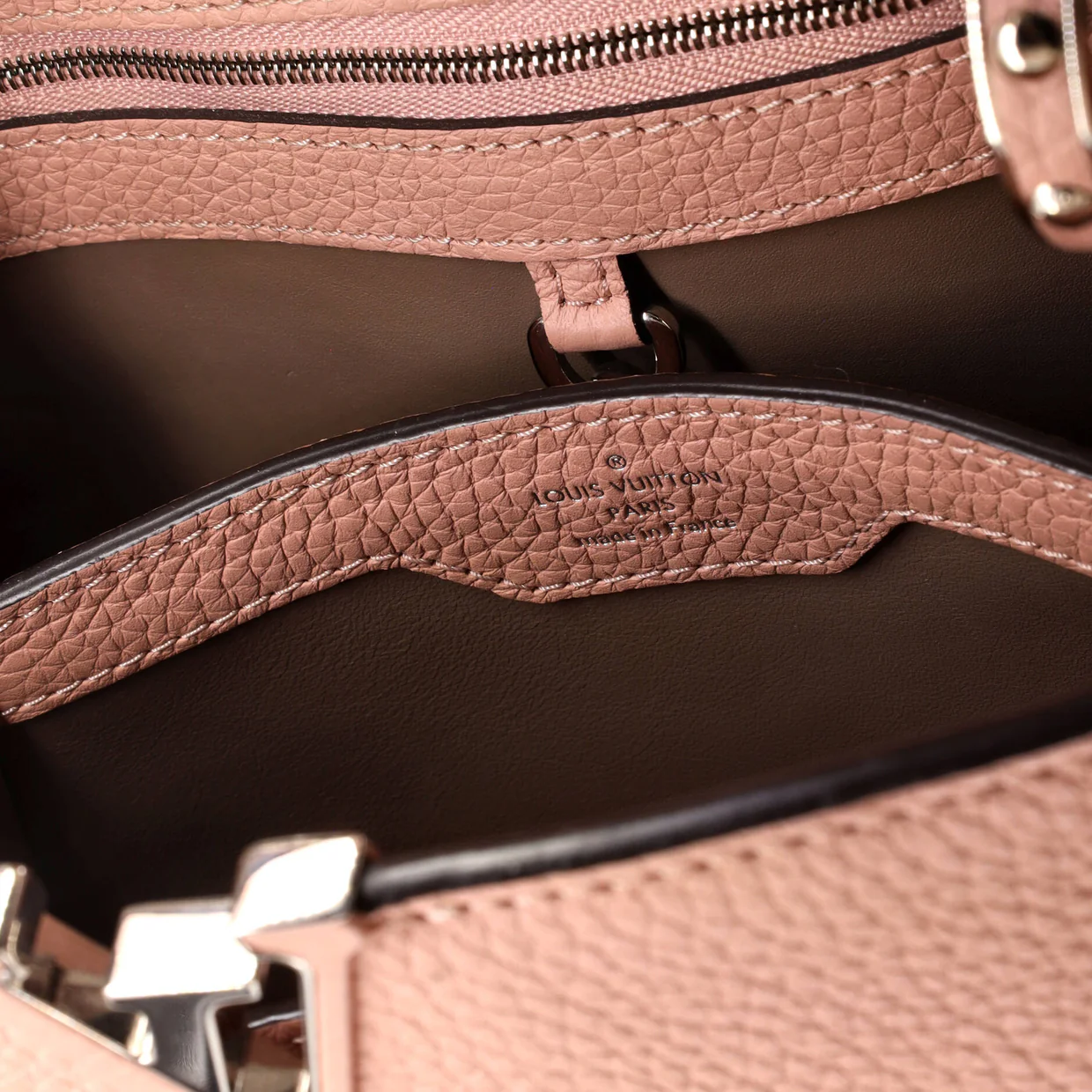 Capucines Bag Leather with Snakeskin BB - Deep Luxury