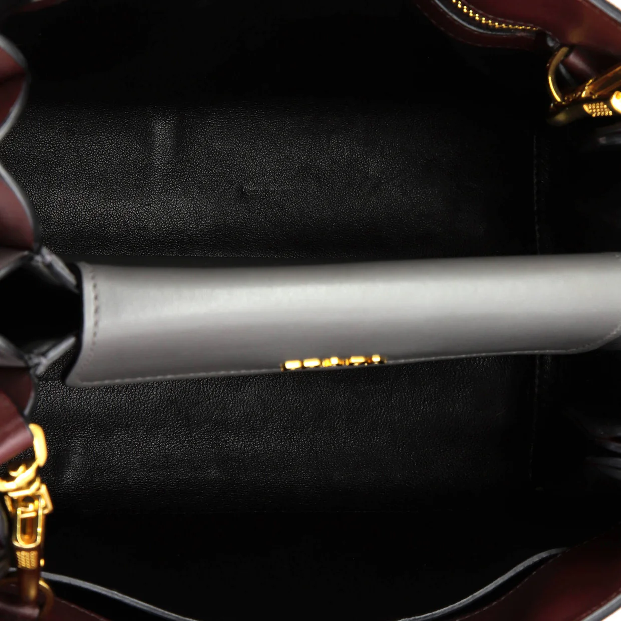 Bibliotheque Tote Saffiano with City Calf Small - Deep Luxury