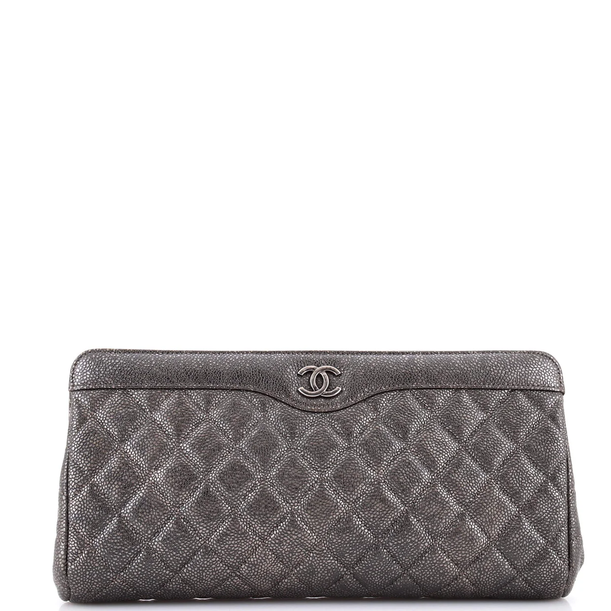 CC Frame Clutch Quilted Caviar Large - Deep Luxury