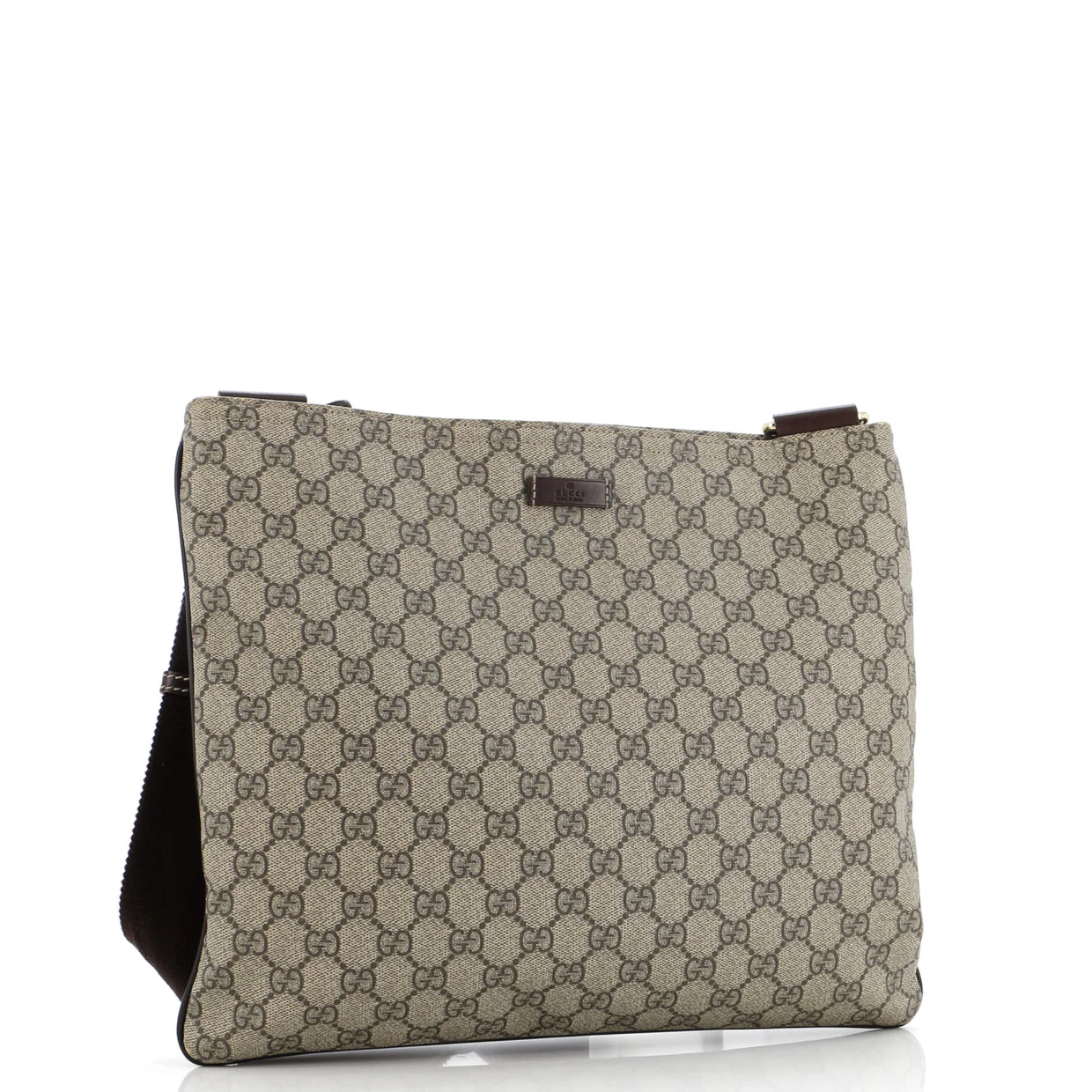 Zip Top Messenger Bag GG Coated Canvas Large - Deep Luxury
