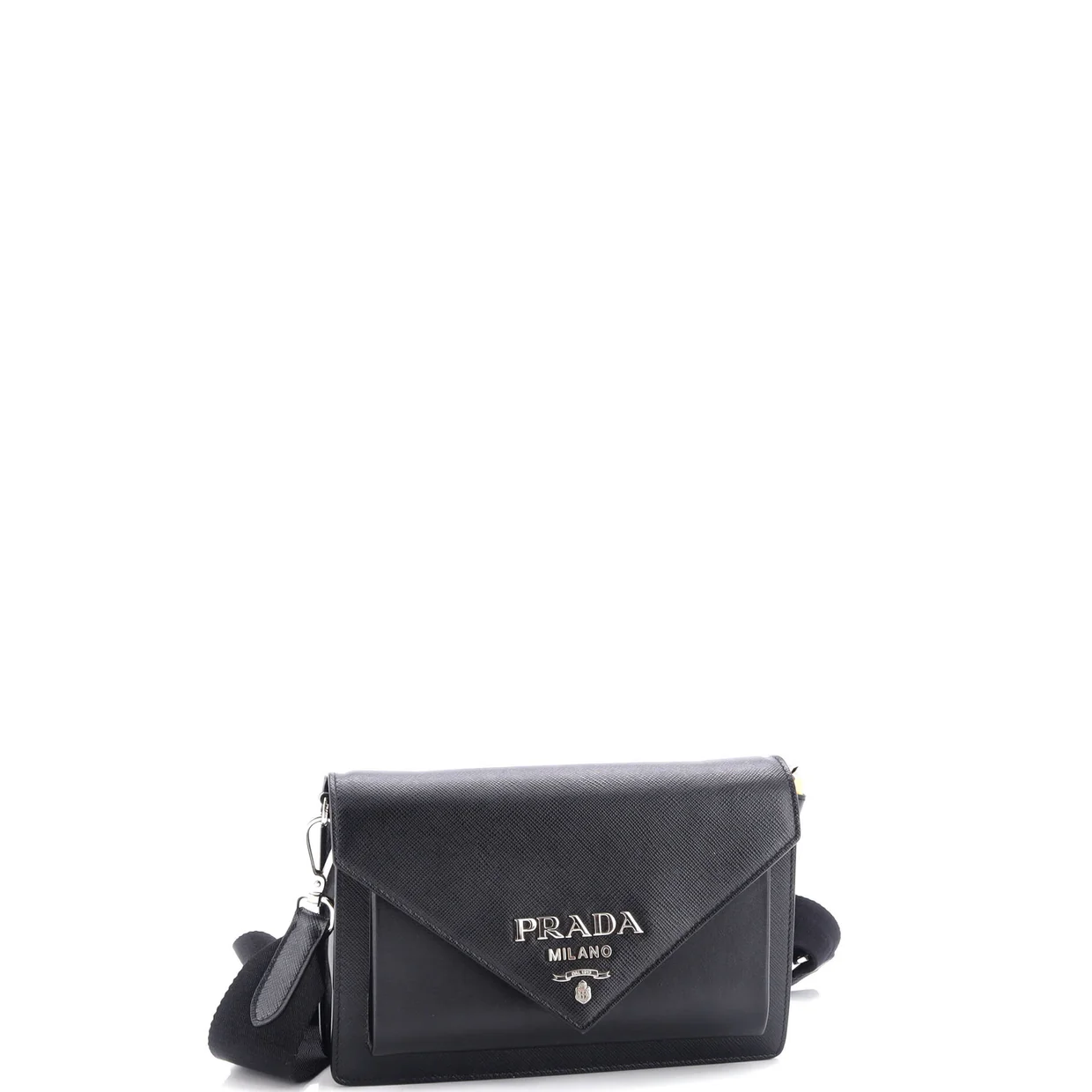 Envelope Flap Bag with Nylon Strap Saffiano with City Calf Mini - Deep Luxury