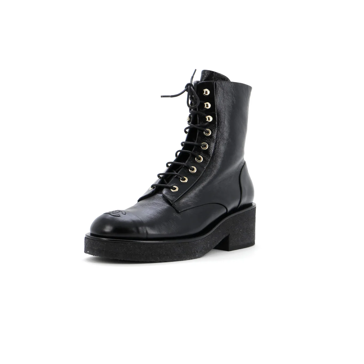 Women's Cap Toe CC Combat Boots Leather - Deep Luxury