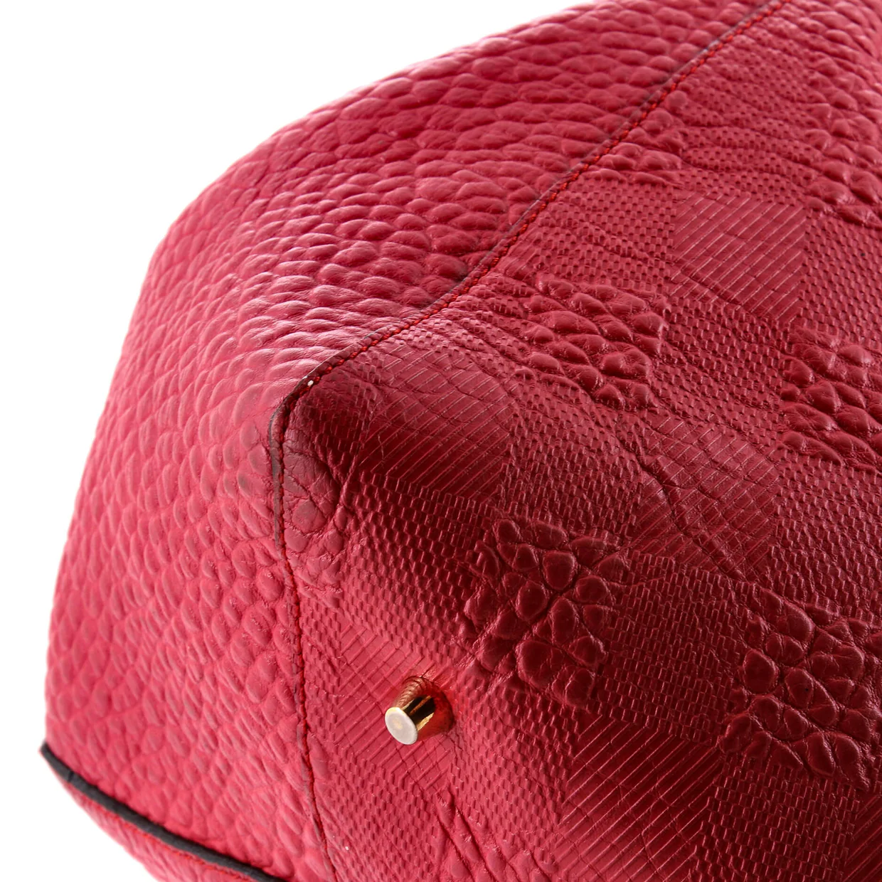 Canter Tote Check Embossed Leather Small - Deep Luxury