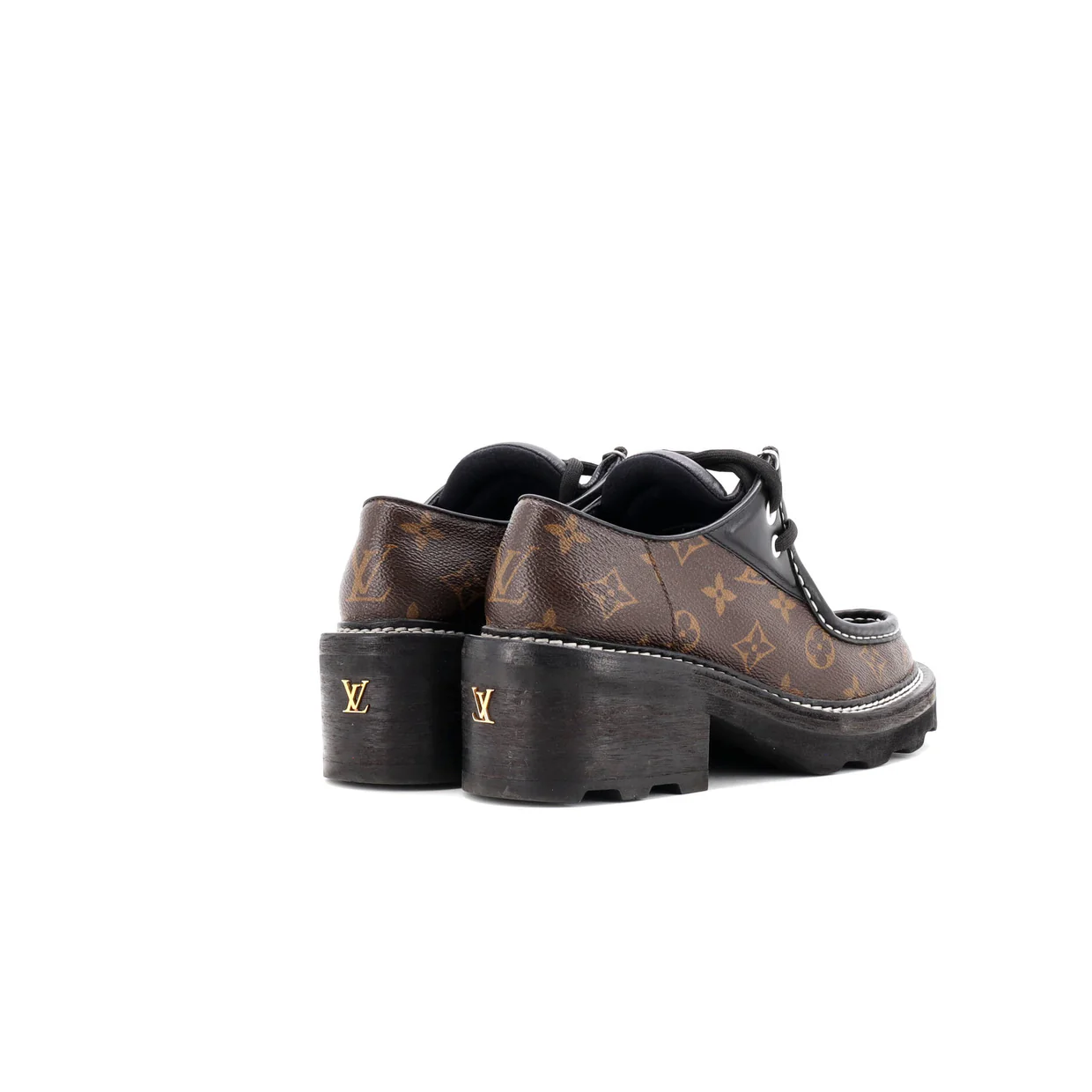 Women's LV Beaubourg Platform Derby Shoes Monogram Canvas - Deep Luxury