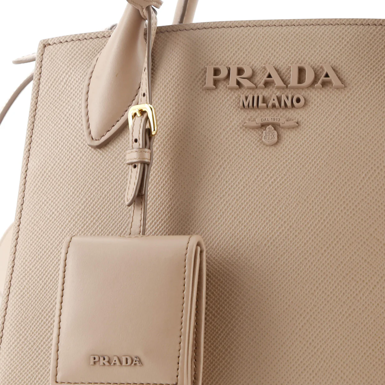 Monochrome Tote Saffiano with City Calf Small - Deep Luxury