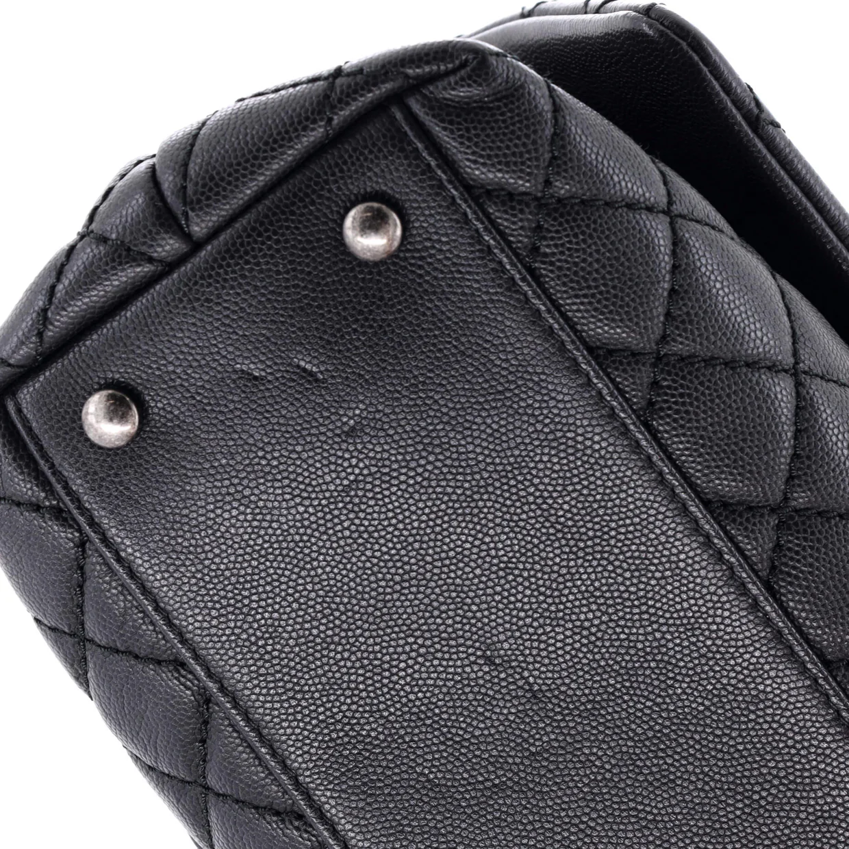 Coco Top Handle Bag Quilted Caviar Small - Deep Luxury