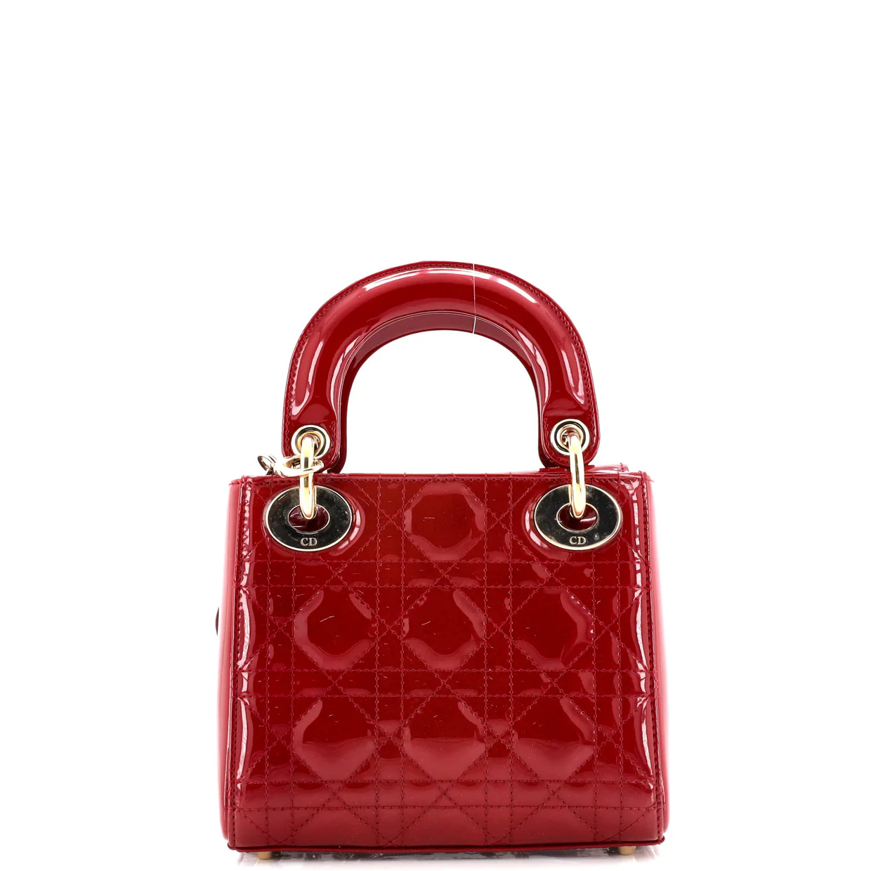 Lady Dior Chain Bag Cannage Quilt Patent Mini - Deep Luxury