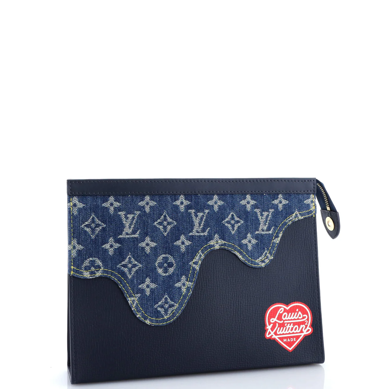 Nigo Pochette Voyage Monogram Denim and Taurillon Leather MM - Deep Luxury