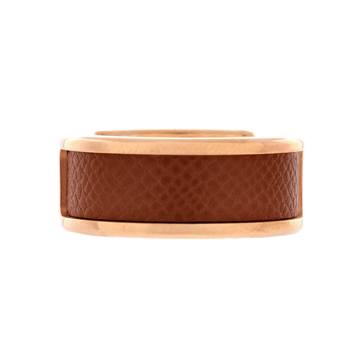 Olympe Ring Plated Metal and Leather - Deep Luxury