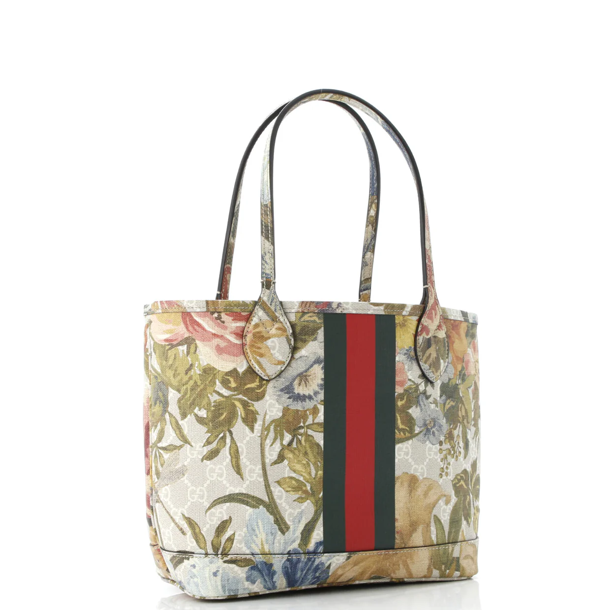Ophidia Tote Water Flora GG Coated Canvas Medium - Deep Luxury