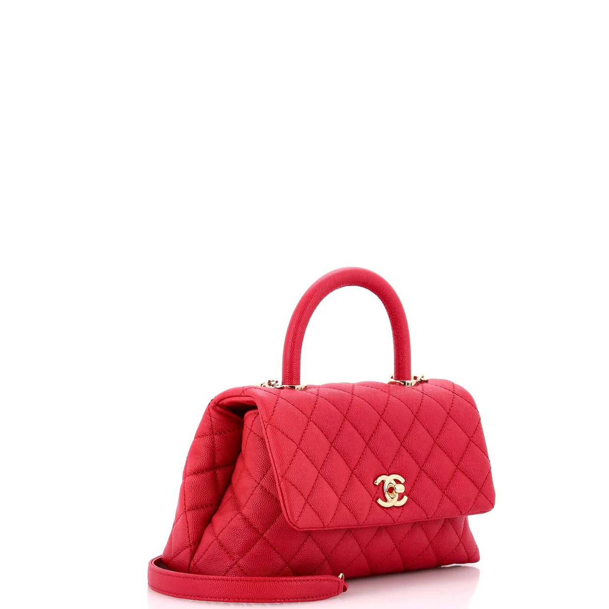 Coco Top Handle Bag Quilted Caviar Mini - Deep Luxury