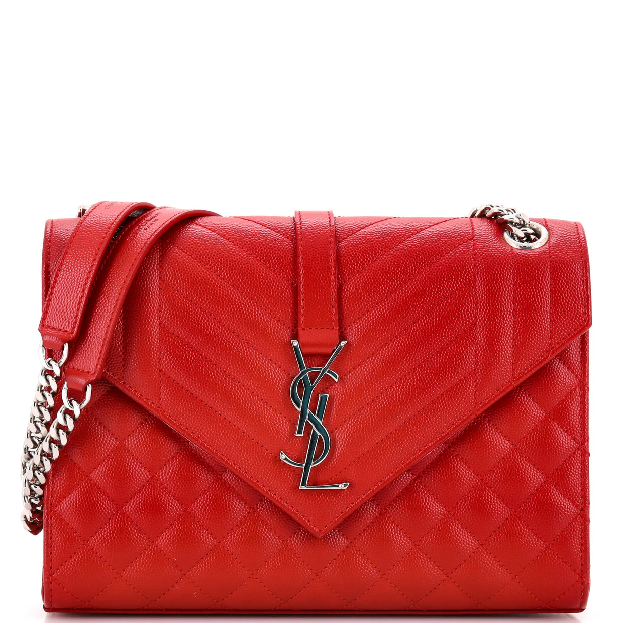 Classic Monogram Envelope Satchel Mixed Matelasse Leather Medium - Deep Luxury